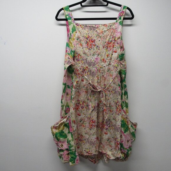 Garden Collection H&M Floral Organic Cotton Dress Women's 14 Babydoll Boho Fairy - Picture 3 of 4